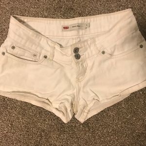 White Levi Shorts